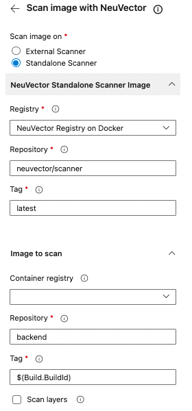 NeuVector vulnerability report in build summary